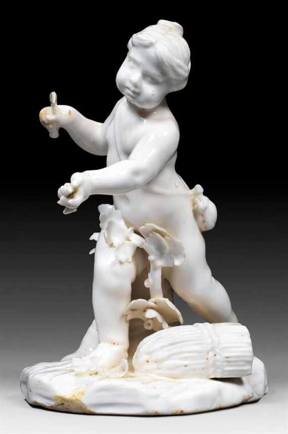 Appraisal: PUTTO AS AUTUMN ALLEGORY Mennecy th century Without mark H