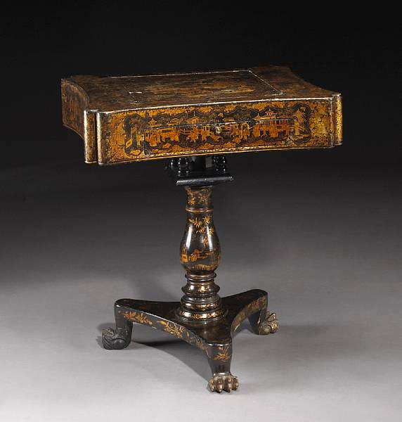 Appraisal: A Chinese export parcel gilt lacquered games table third quarter