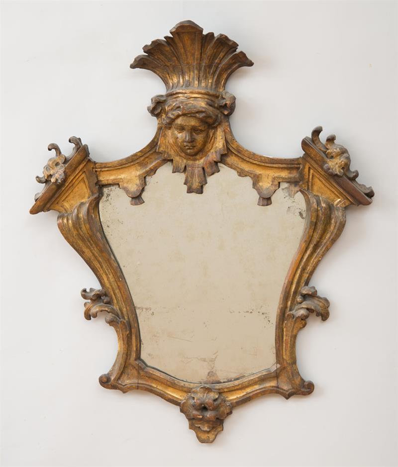 Appraisal: PAIR OF ITALIAN ROCOCO GILTWOOD GIRANDOLE MIRRORS x in Povenance