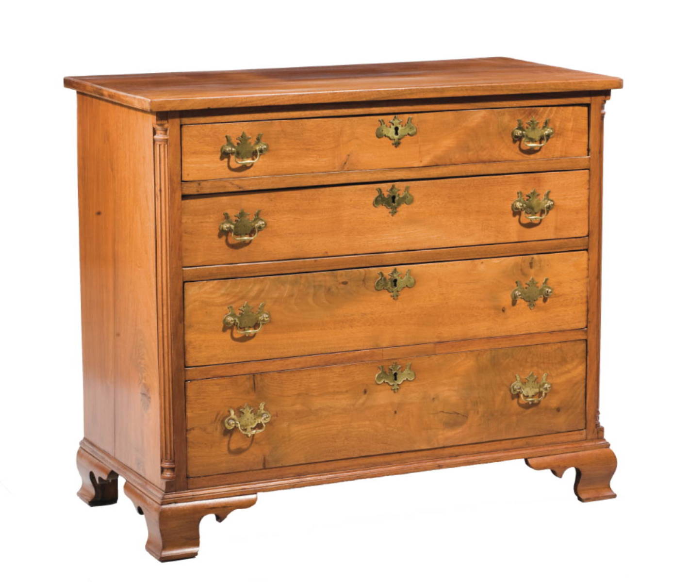 Appraisal: NEW ENGLAND CHIPPENDALE MAHOGANY CHEST OF DRAWERS The rectangular top