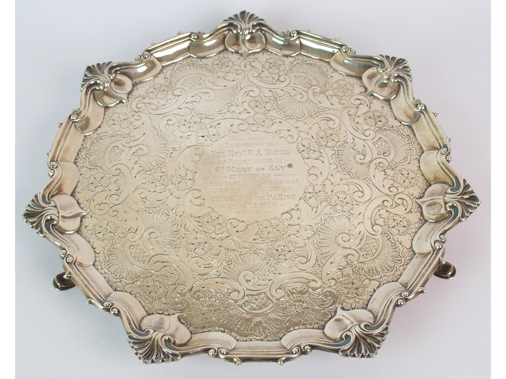 Appraisal: A silver presentation salverby William Hutton Son Limited London of