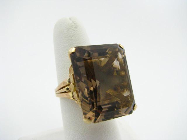 Appraisal: K Yellow Gold smokey quartz topaz ring