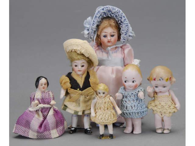 Appraisal: Lot Six Small All Bisque Dolls Germany early th century