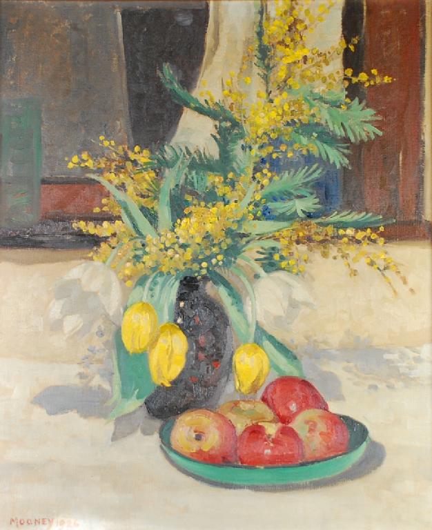 Appraisal: EDWARD HARTLEY MOONEY c - OIL ON CANVAS Floral and