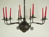 Appraisal: CHANDELIER - Hand wrought iron three arm nine light candle