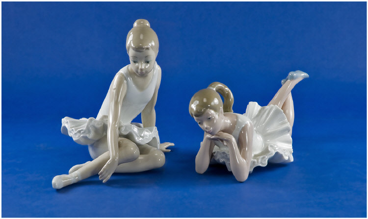 Appraisal: Nao Figures two in total Ballerinas sitting and lying down