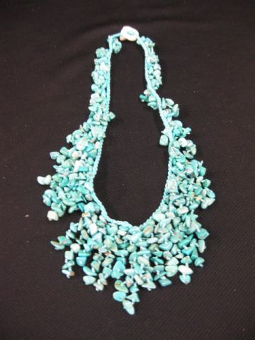 Appraisal: Turquoise Necklace natural nuggets long dangle style