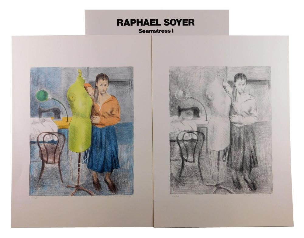 Appraisal: Raphael Soyer United States - Seamstress I portfolio of two