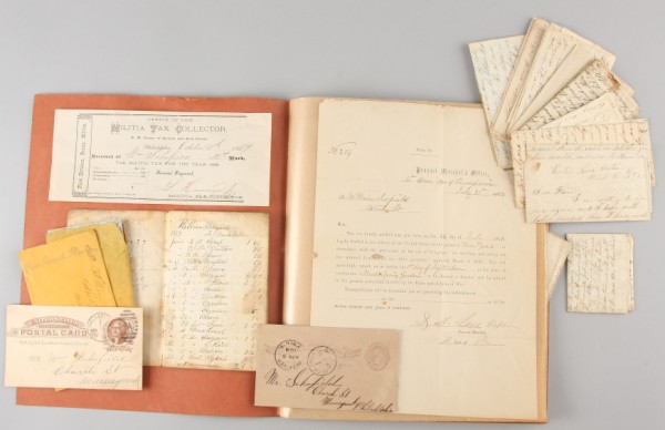 Appraisal: Grouping of manuscript documents related to William Scofield from Philadelphia