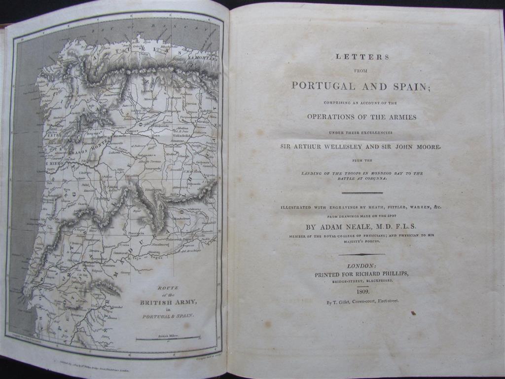 Appraisal: NEALE A LETTERS FROM PORTUGAL AND SPAIN to plates map