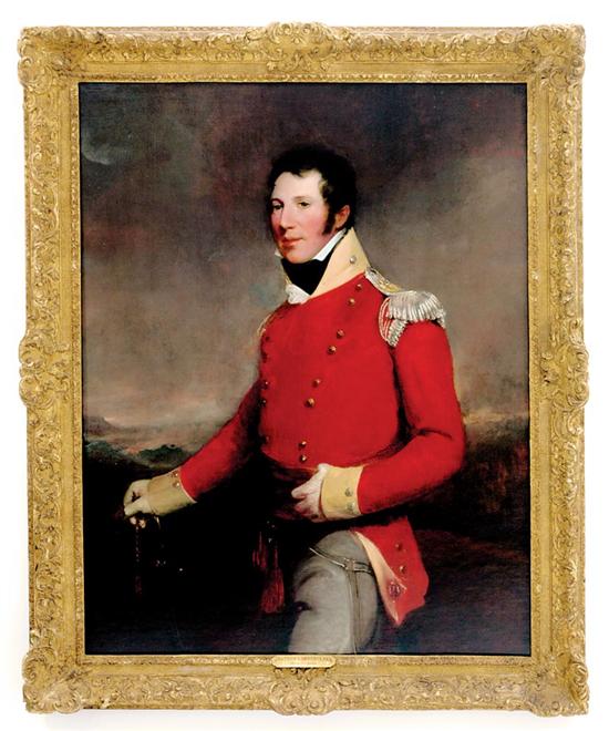 Appraisal: Sir Thomas Lawrence British - PORTRAIT OF AN OFFICER STANDING