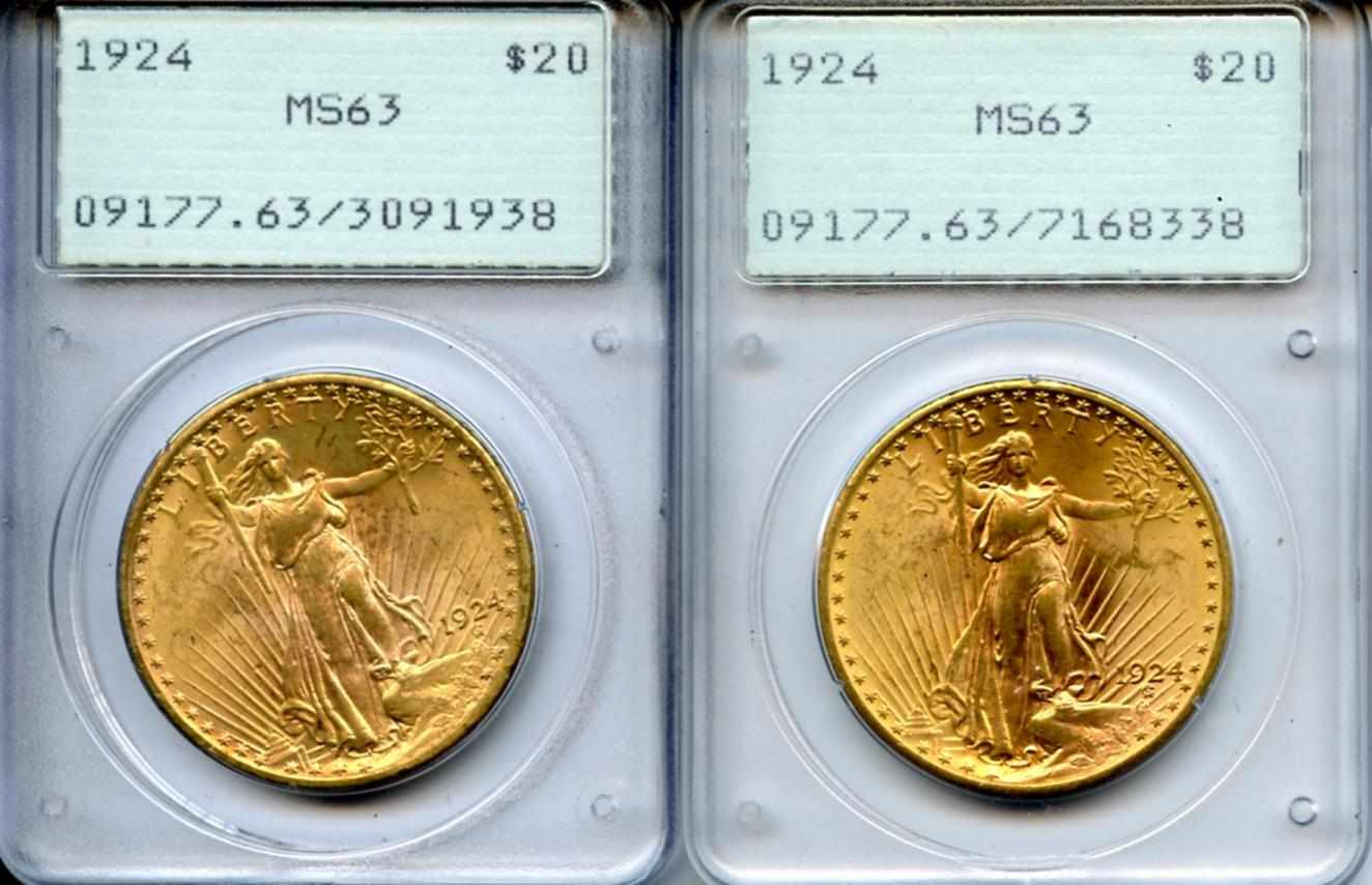 Appraisal: MS PCGS Both coins are fully lustrous typically abraded and