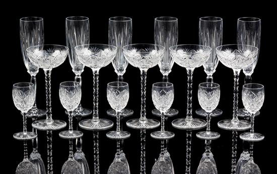 Appraisal: Sale Lot A Group of Glass Stemware comprising eight flutes