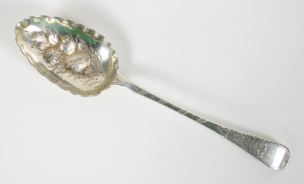 Appraisal: George III Eley Fearn sterling silver berry spoon The Georgian