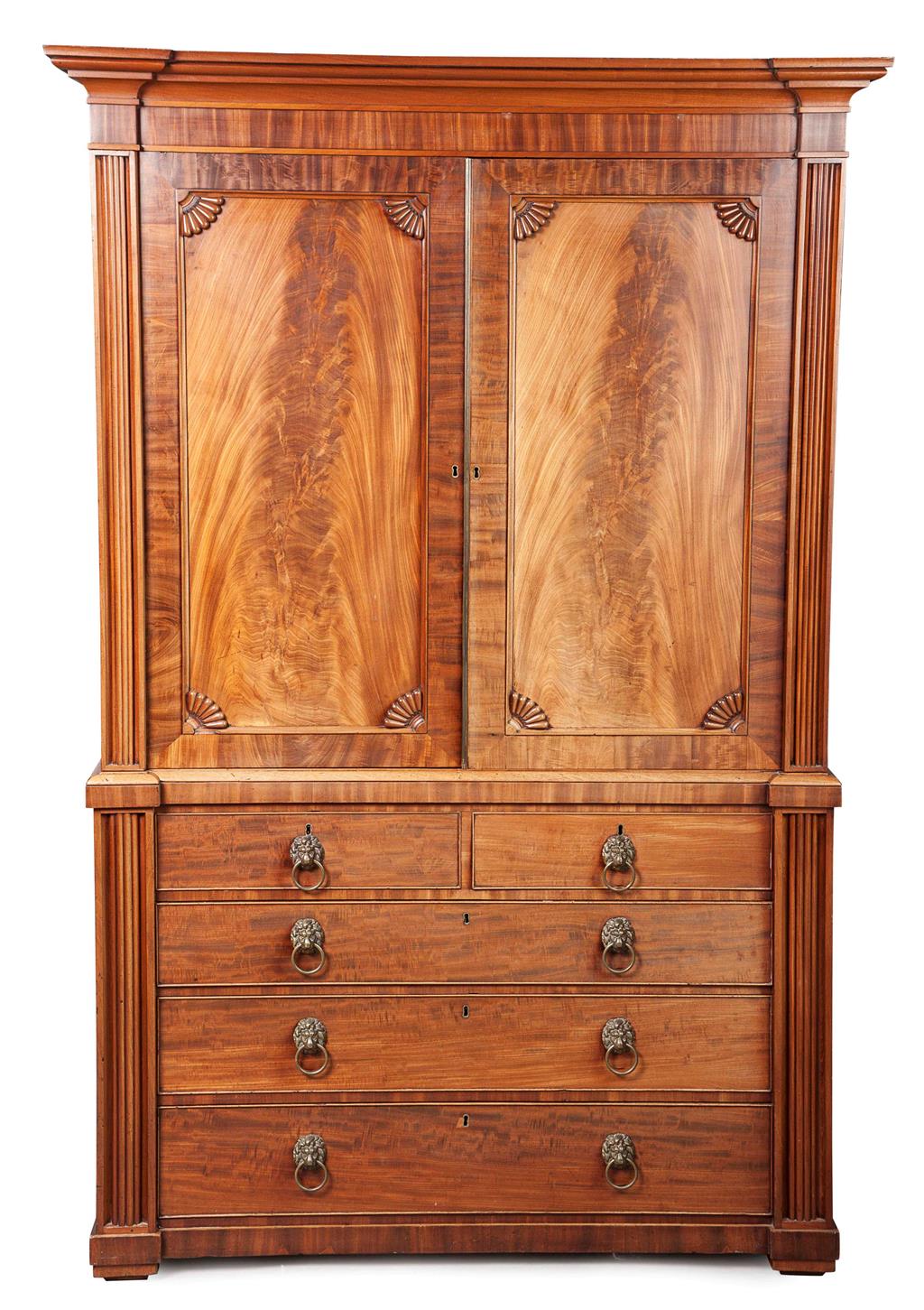 Appraisal: GOOD SCOTTISH REGENCY MAHOGANY LINEN PRESS BY WILLIAM DOW PERTH