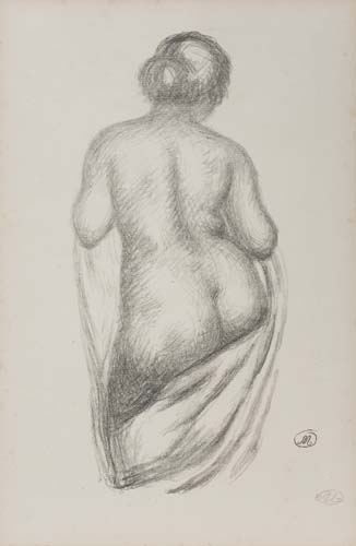 Appraisal: ARISTIDE MAILLOL Femme de dos drap e Lithograph circa x