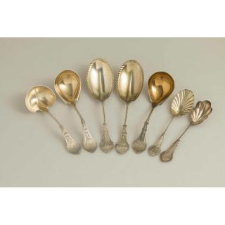 Appraisal: Koehler Ritter Silver Serving Pieces Alameda Pattern Seven gilt wash