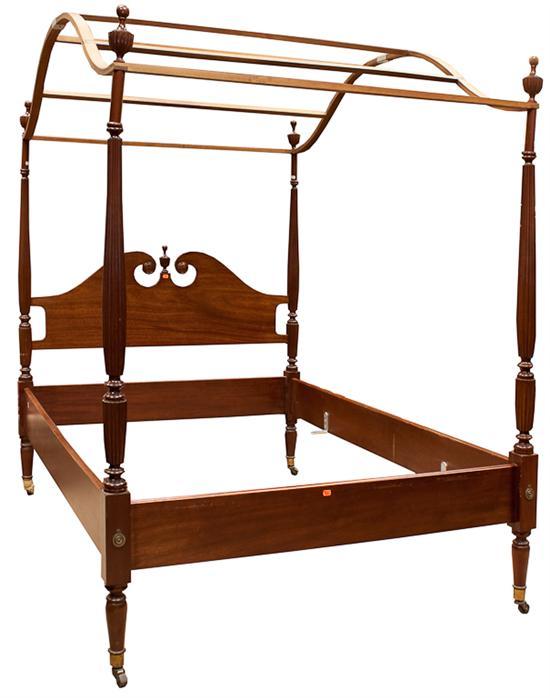 Appraisal: Biggs Federal style carved mahogany double tester bedstead Richmond Virginia