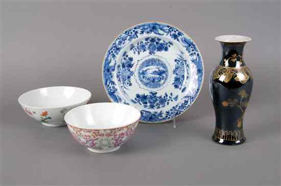 Appraisal: A Group of Four Asian Porcelain Vessels comprising two enameled