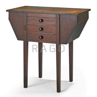 Appraisal: ROYCROFT Mahogany sewing cabinet East Aurora NY ca Orb and