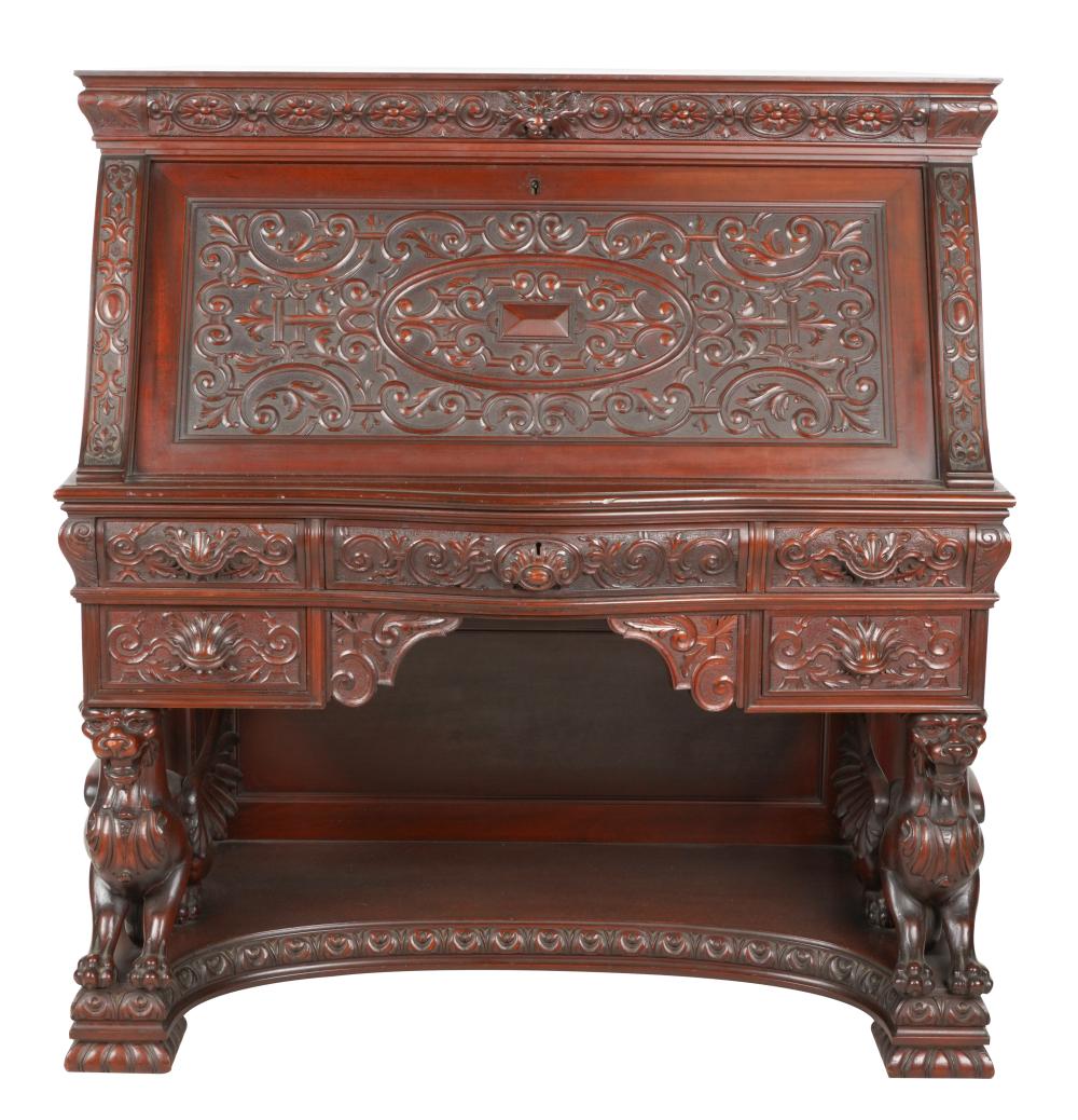 Appraisal: AMERICAN RENAISSANCE REVIVAL MAHOGANY DESKRobert Heath Furniture and Carpet Co