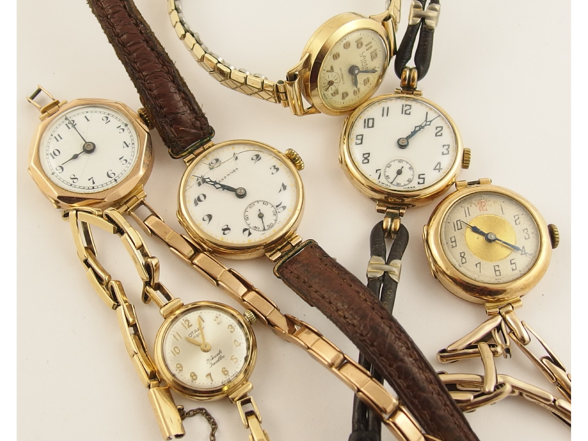 Appraisal: A collection of ct watches watch cases and yellow metal