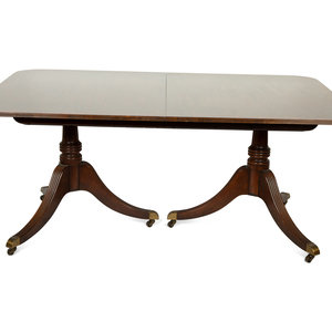 Appraisal: A Baker George III Style Mahogany Double-Pedestal Dining Table th