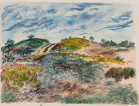 Appraisal: GEORGE GROSZ Truro Cape Cod Landscape Watercolor on cream wove