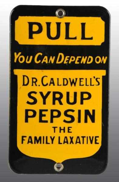 Appraisal: Porcelain Dr Caldwell's Syrup Pepsin Door Push Description Beautiful condition