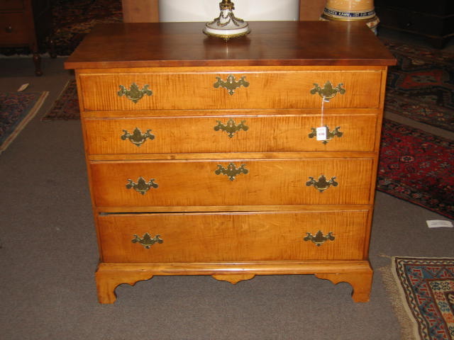 Appraisal: AMERICAN TH CENTURY CHEST OF DRAWERS Rectangular top rests on