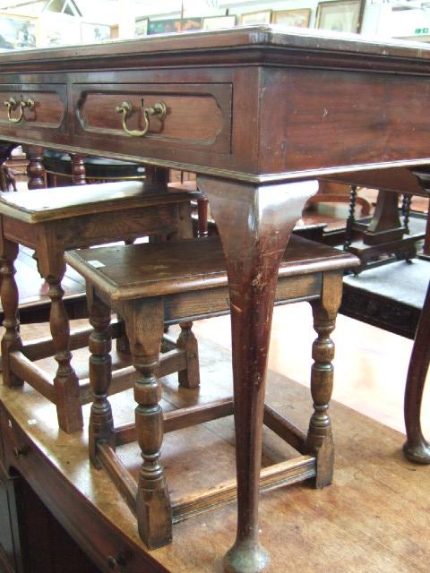 Appraisal: A late th early th century mahogany writing table the