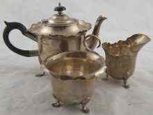 Appraisal: A three piece silver teaset Sheffield