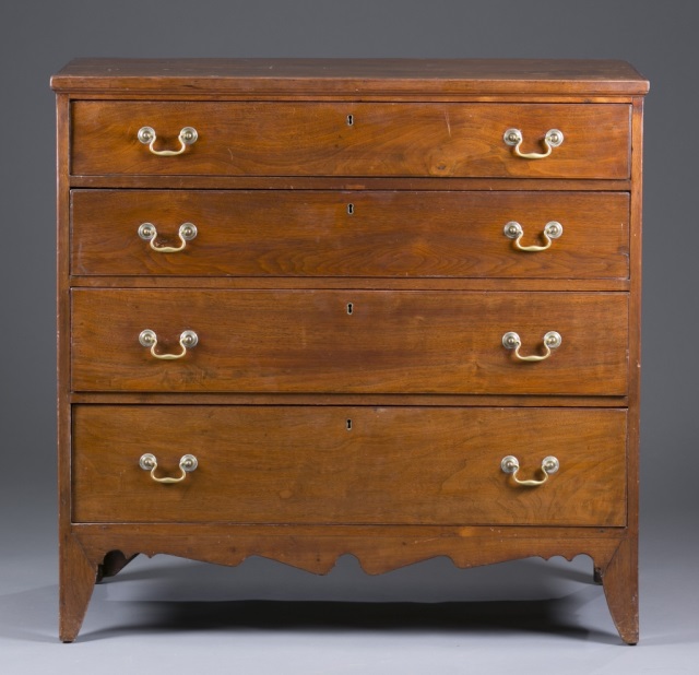 Appraisal: Southern Country Hepplewhite Chest Cherry with pine secondary Two-board top