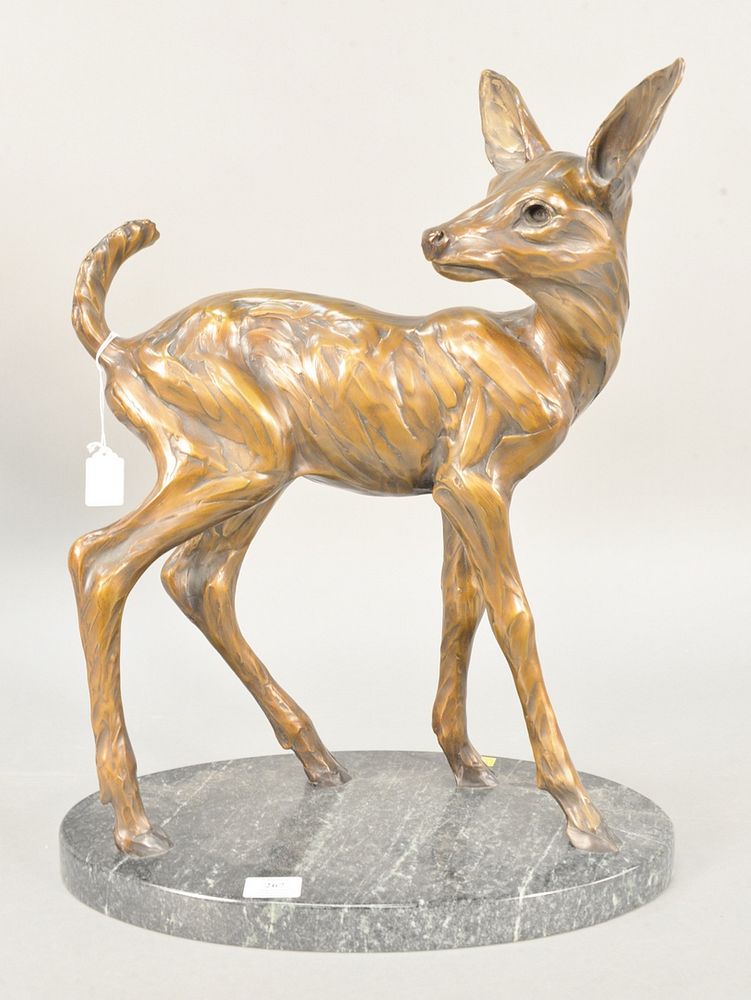 Appraisal: Geoffrey C Smith American b Alert White Tail Fawn bronze