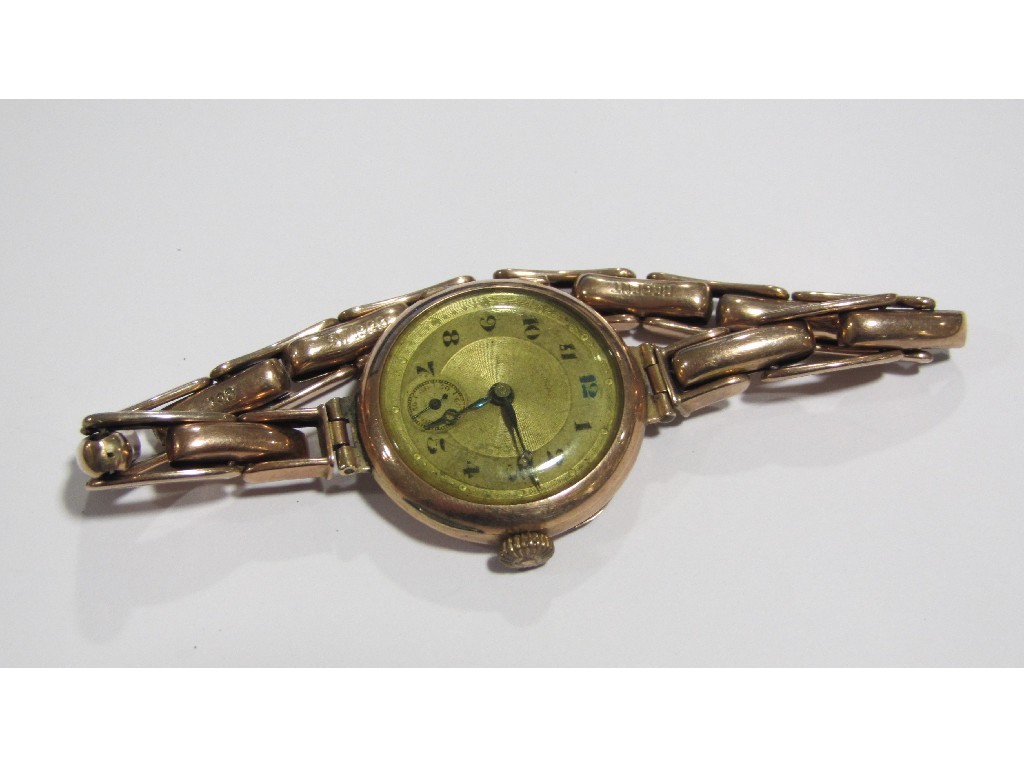 Appraisal: Ladies early th century ct gold cased wrist watch on