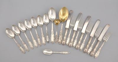 Appraisal: A Collection of Sterling Silver Spoons and Forks in Luxembourg