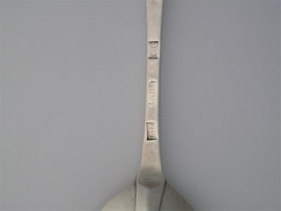 Appraisal: GEORGE ROBERTSON A Hanovarian table spoon with script initials RBA