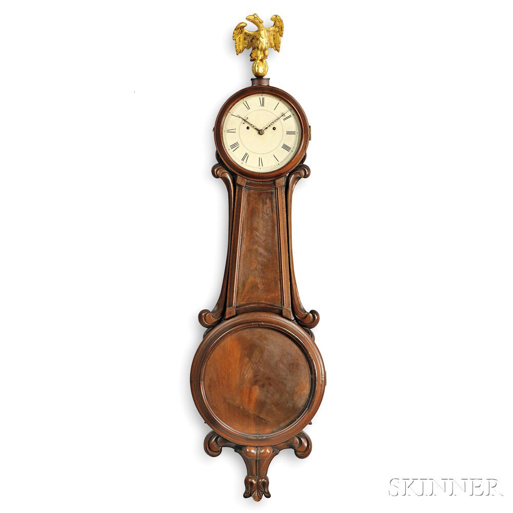 Appraisal: Joseph Nye Dunning Striking Girandole Wall Clock Burlington Vermont c