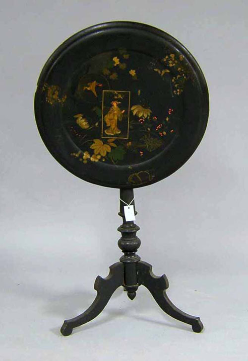 Appraisal: Painted candlestand ca with a lacquer top