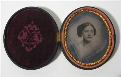 Appraisal: E A dauguerrotype of Esther Weston King Mounted in an