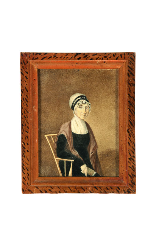 Appraisal: PORTRAIT OF ELIZABETH YOUNG AMERICAN SCHOOL EARLY TH CENTURY Watercolor