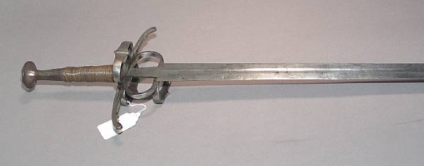 Appraisal: A reproduction hand-and-a-half sword in late th century style Broad