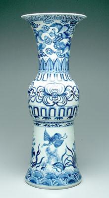 Appraisal: Chinese blue and white porcelain vase ku form cranes and