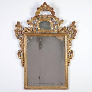 Appraisal: Italian Rococo giltwood wall mirror th th c large open-work