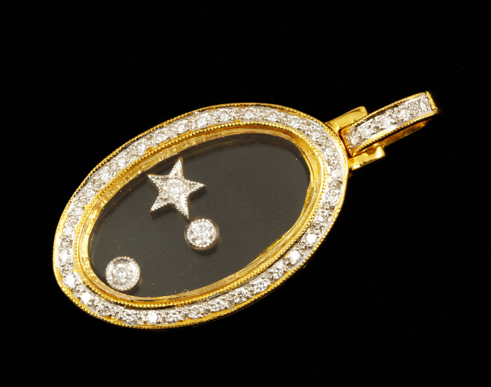 Appraisal: - K Yellow Gold and Diamond Pendant K yellow gold