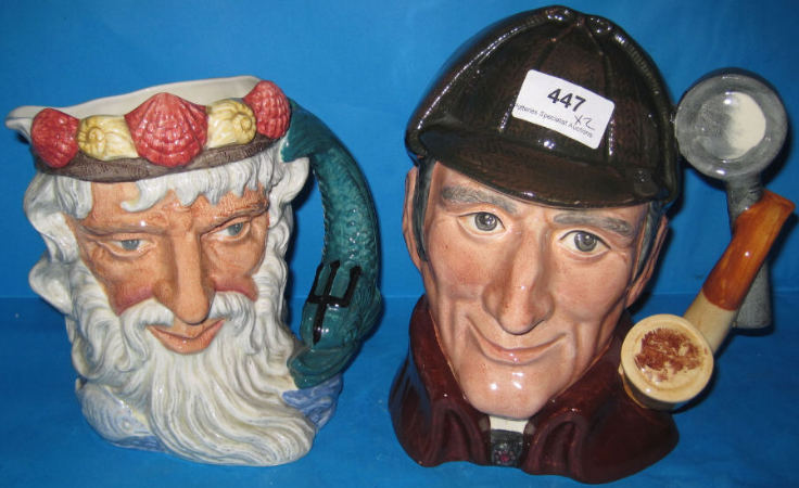 Appraisal: Royal Doulton Large Character Jugs The Sleuth D and Neptune