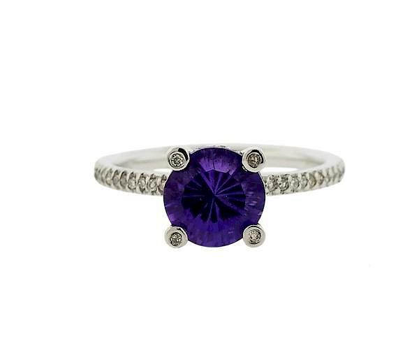 Appraisal: K Gold Purple Stone Diamond Ring METAL K Gold GEMSTONES