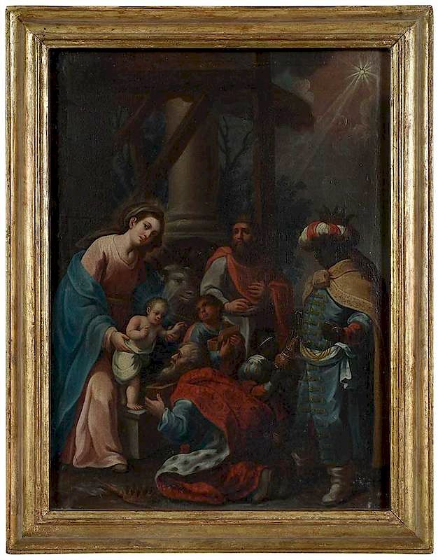 Appraisal: Italian School th century Adoration of the Magi unsigned oil