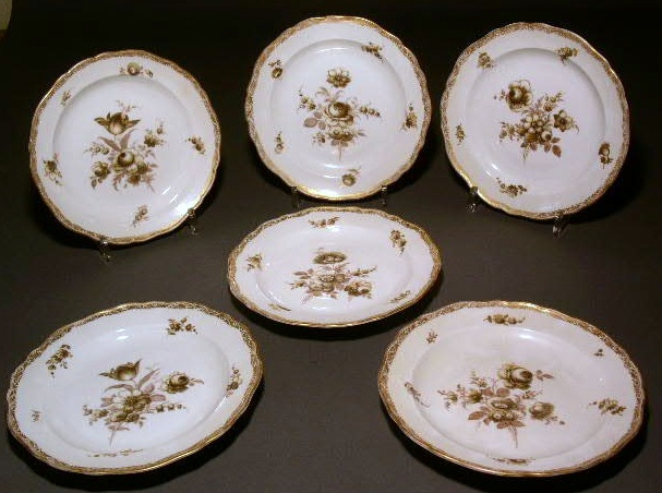 Appraisal: Set of six Meissen plates with floral decoration diam