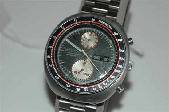 Appraisal: A SEIKO CHRONOGRAPH AUTOMATIC WRISTWATCH WITH BATON NUMERALS AND SUBSIDIARY